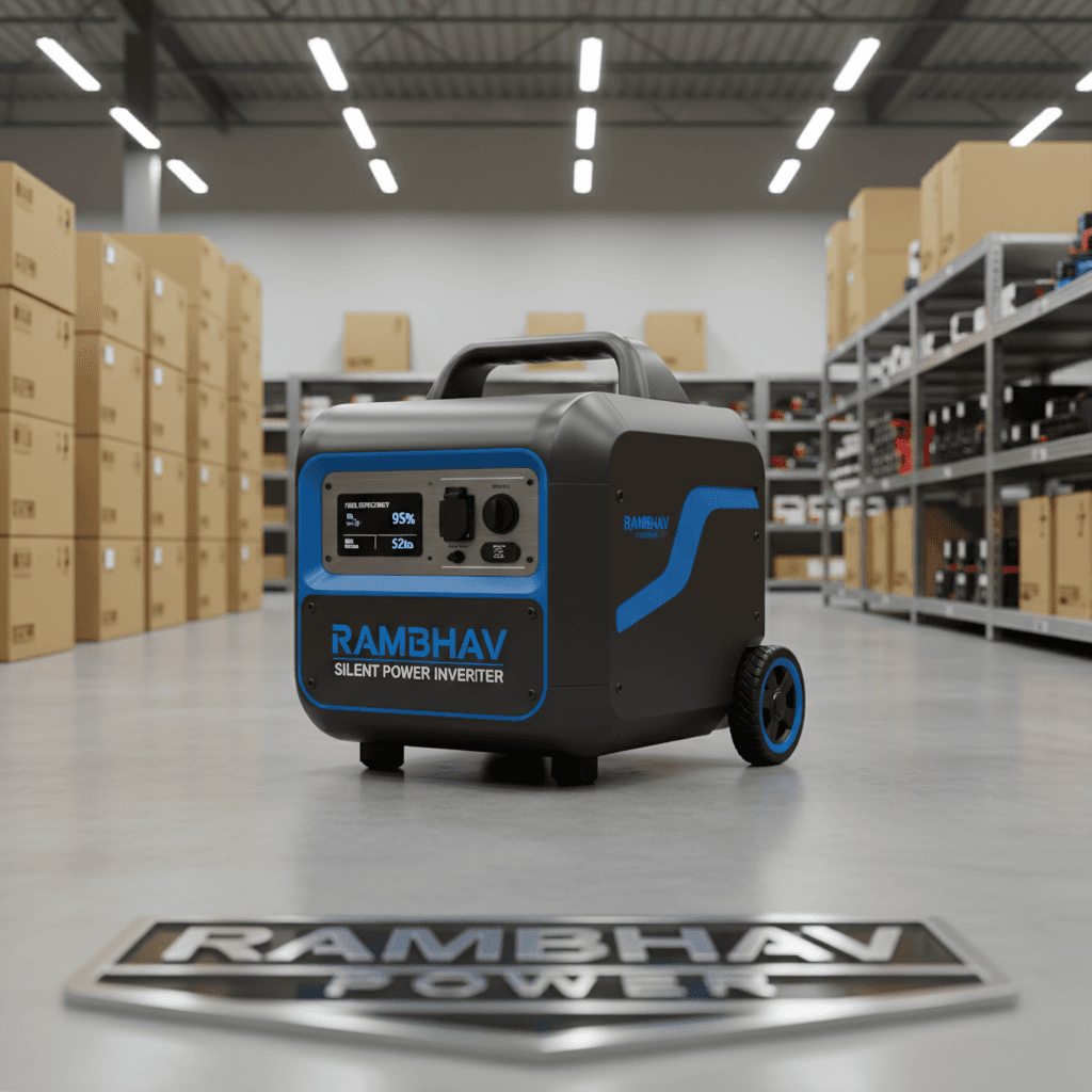 Portable inverter generator on warehouse floor