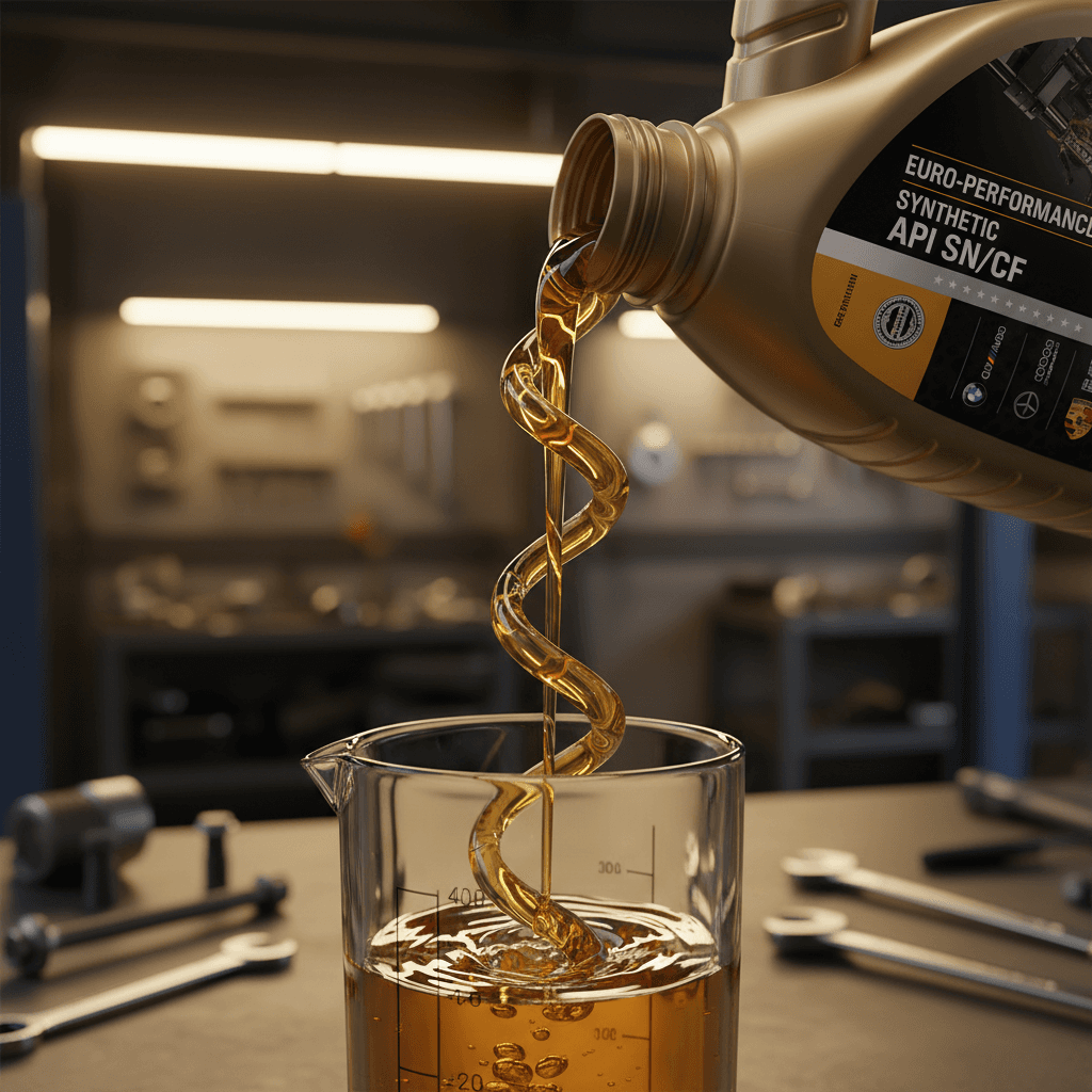 Pouring oil into generator engine fill port